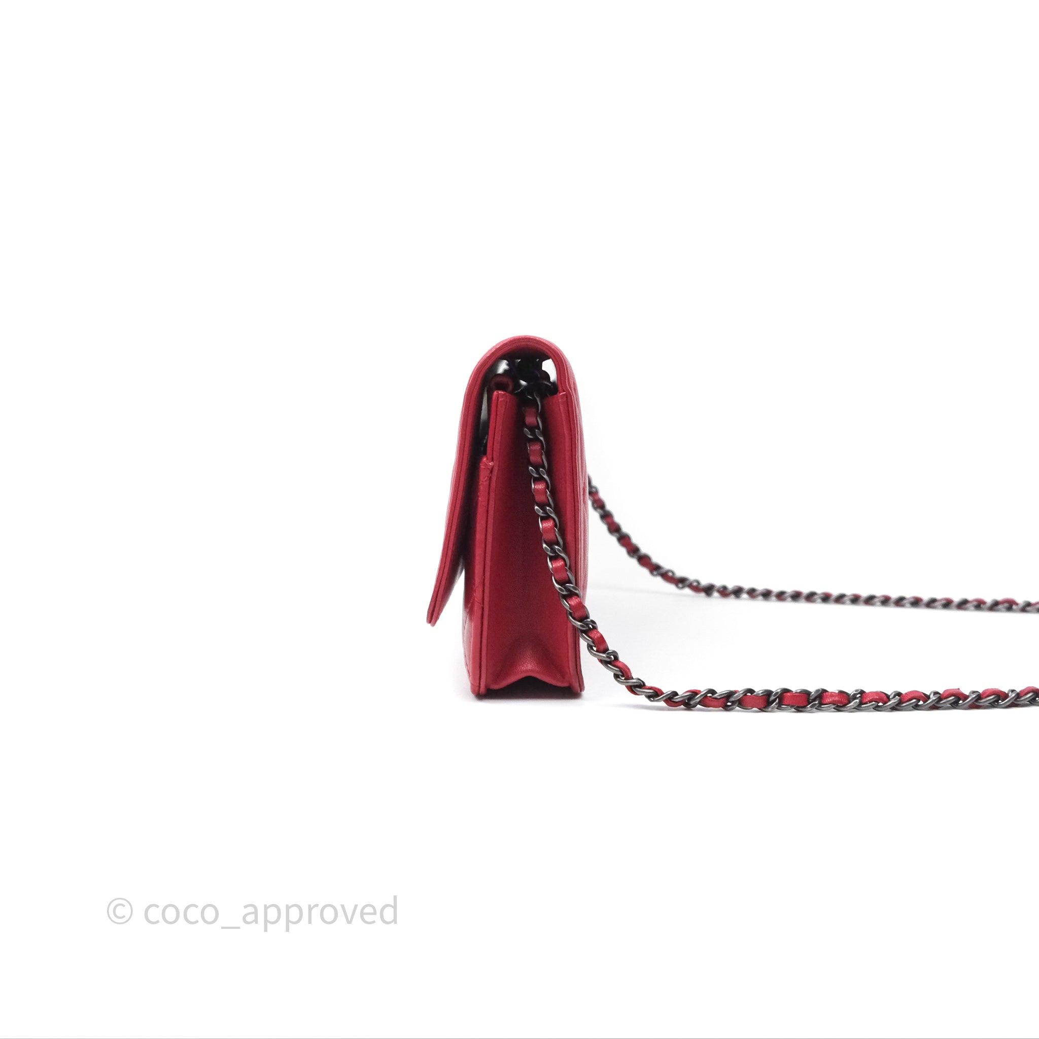 Chanel Boy Wallet on Chain WOC Red Lambskin Ruthenium Hardware - Luxury Crossbody Bag for Women, Perfect for Parties, Date Nights & Evening Events