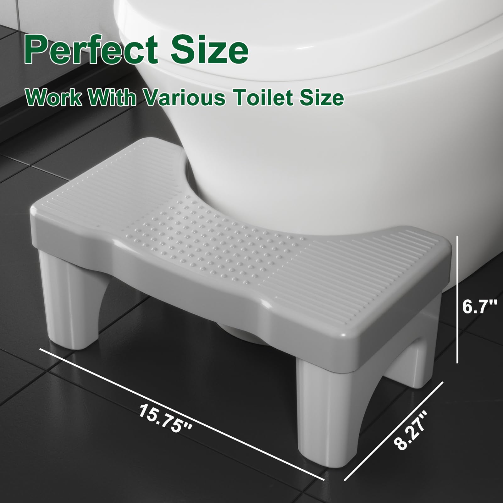**Ergonomic Toilet Stool for Adults & Kids – Portable Non-Slip Squatting Stool with Patented Design, Improves Posture & Digestion – Perfect for Bathroom, Travel & Home Use**