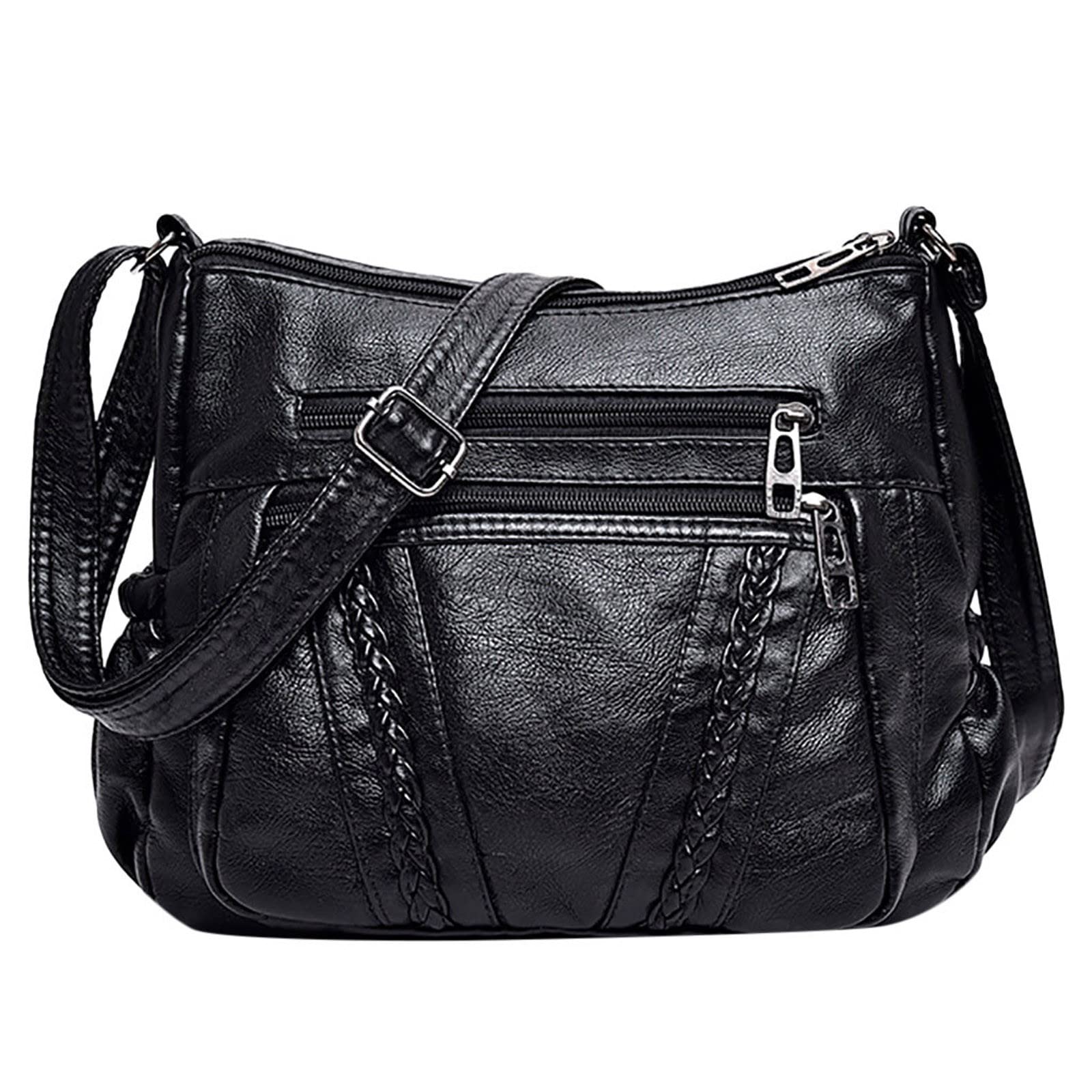 Stylish Black Casual Messenger Bag for Women - Versatile Shoulder Bag with Adjustable Strap - Perfect for Work, School, Travel & Everyday Use