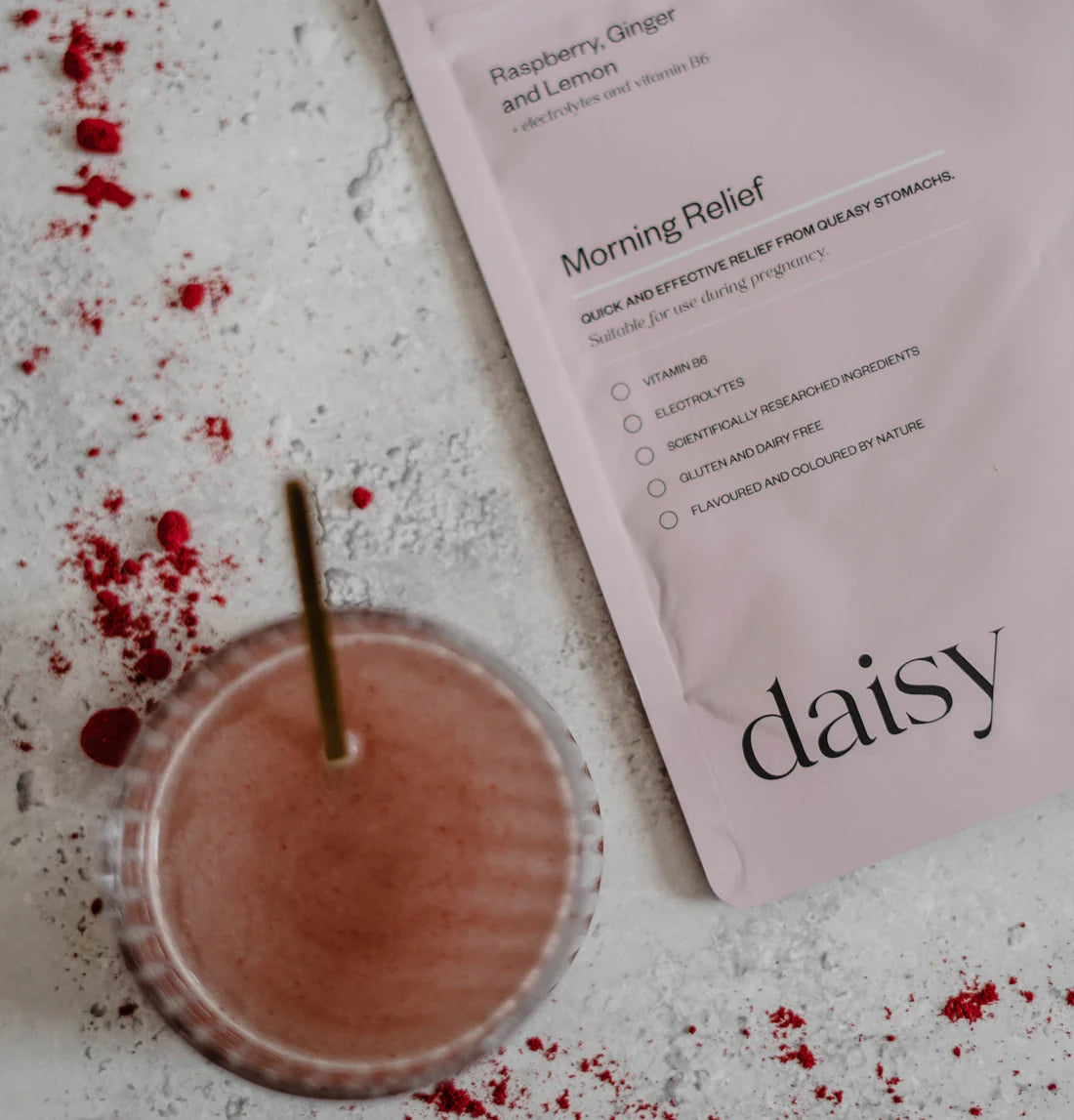 Morning Relief Hydration Powder - Raspberry Lemon Ginger Flavor | Electrolyte Drink Mix for Energy & Recovery | Perfect for Workouts, Travel & Daily Hydration