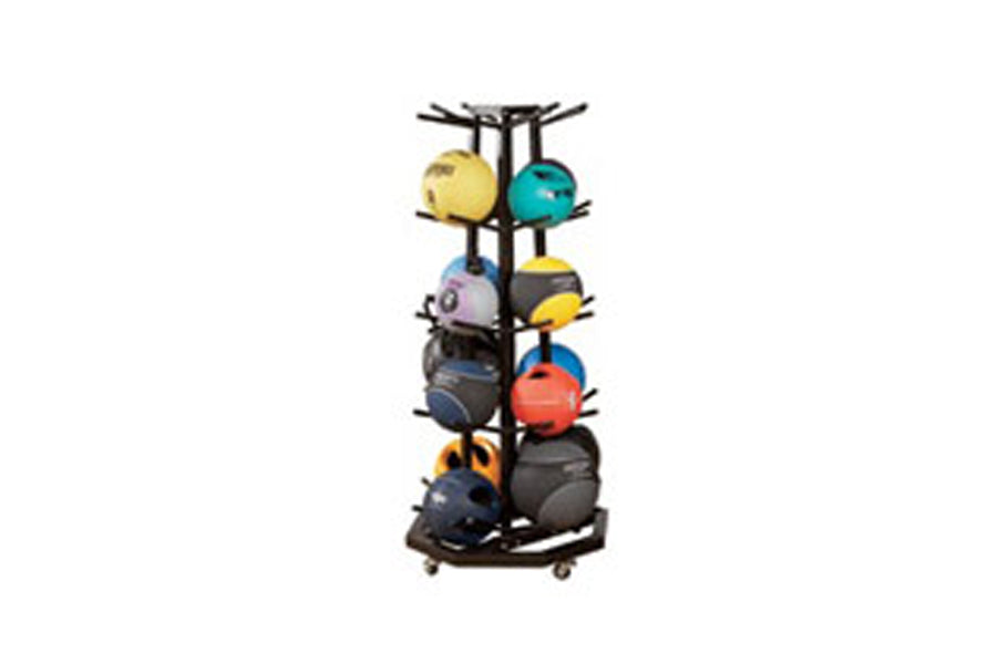 Warrior 4-Sided Medicine Ball Storage Rack - Heavy Duty Gym Equipment Organizer for CrossFit, Home & Commercial Fitness Centers