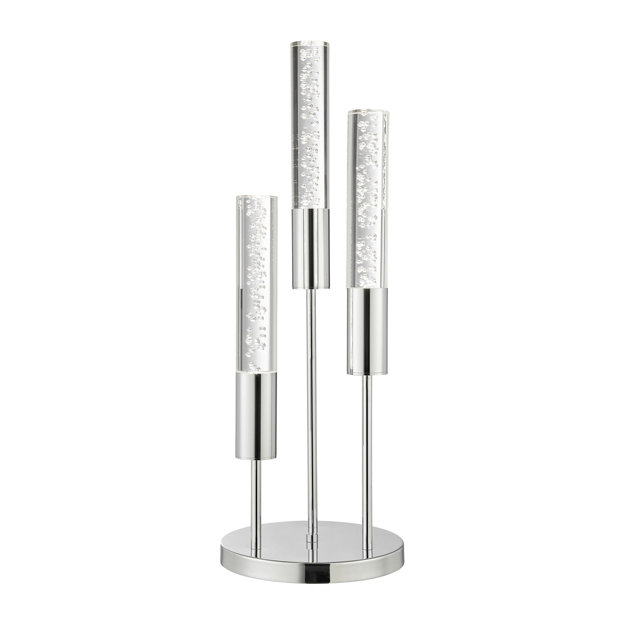 Finesse Decor Modern Crystal Metal Acrylic Table Lamp - Chrome Finish Dimmable Touch Control LED Light for Bedroom, Living Room, Office - Elegant Home Decor Lighting for Nightstands, Desks & Dining Rooms