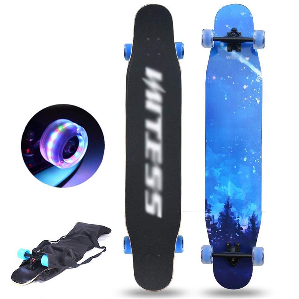 47-Inch Flash Wheel Dance Board - Beginner & Professional Skateboard for Adults - Longboard with 4 Wheels (Color: C) - Perfect for Commuting, Freestyle Dancing & Outdoor Fun