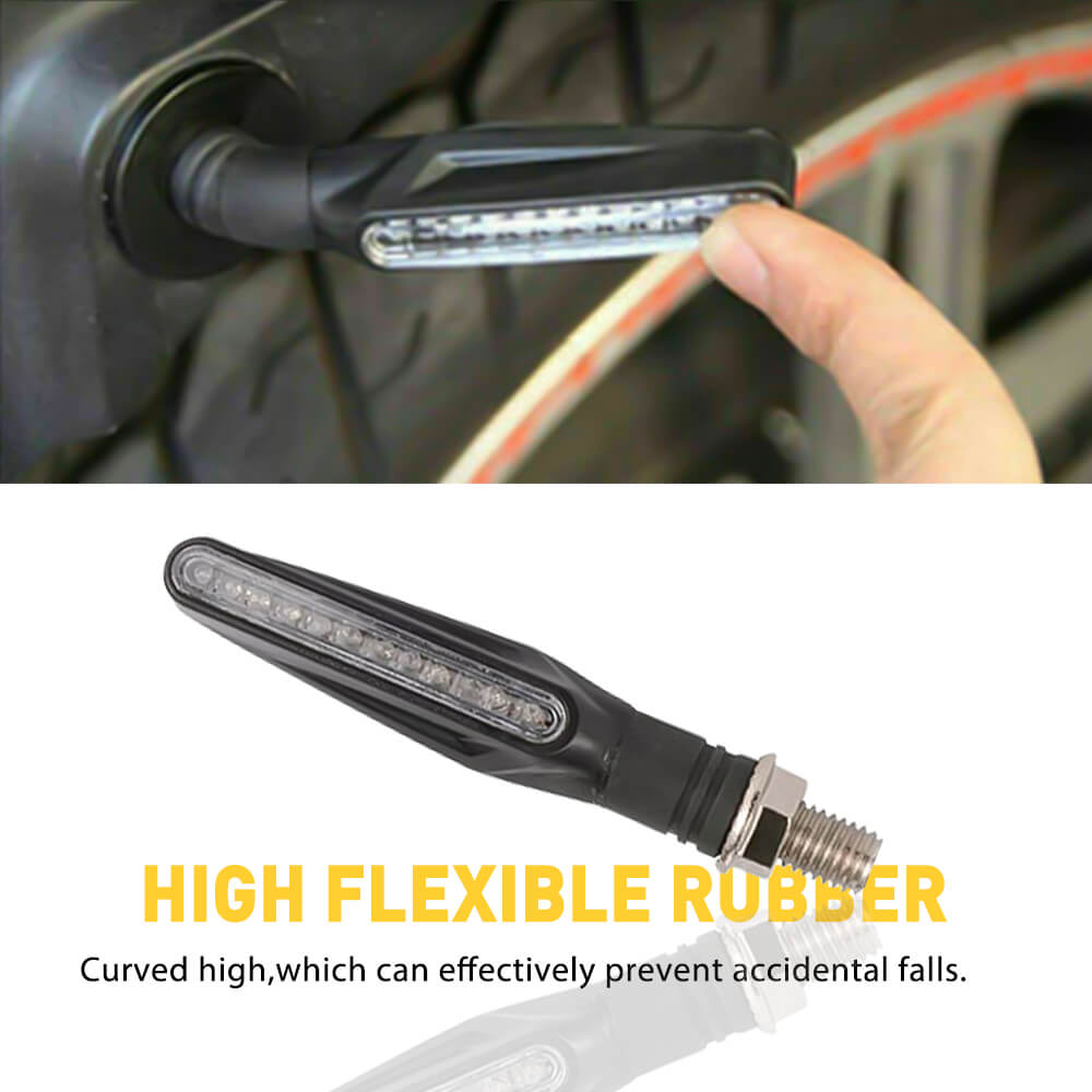 12V Motorcycle LED Turn Signals - Amber Front & Rear Blinker Lights - Waterproof Indicator Lights Replacement (2pc/4pc Set) - Perfect for Harley, Honda, Yamaha & Other Cruiser Bikes