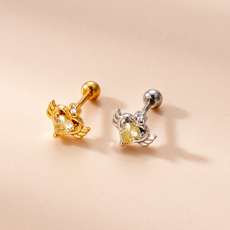 20G Cartilage Heart Stud Earrings - Flat Back Hypoallergenic Earrings for Sensitive Ears | Perfect for Daily Wear, Valentine's Gifts & Special Occasions