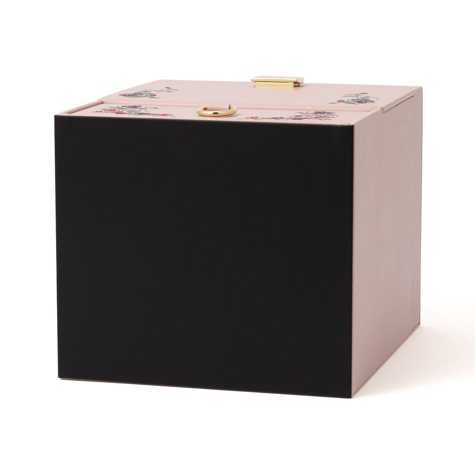 Elegant Pink Embroidery Flower Jewelry Box - Perfect for Gift Giving, Storage & Home Decor