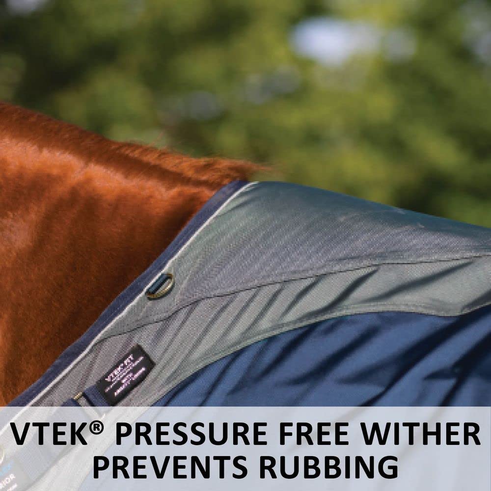 Warrior VTEK Adjusta-Fit Bellyband Horse Turnout Blanket - Waterproof Winter Horse Blanket with VTEK Wither Relief Technology | Keeps Horses Dry in Rain & Snow | Ideal for Cold Weather Riding, Stable Blanket & Outdoor Turnout