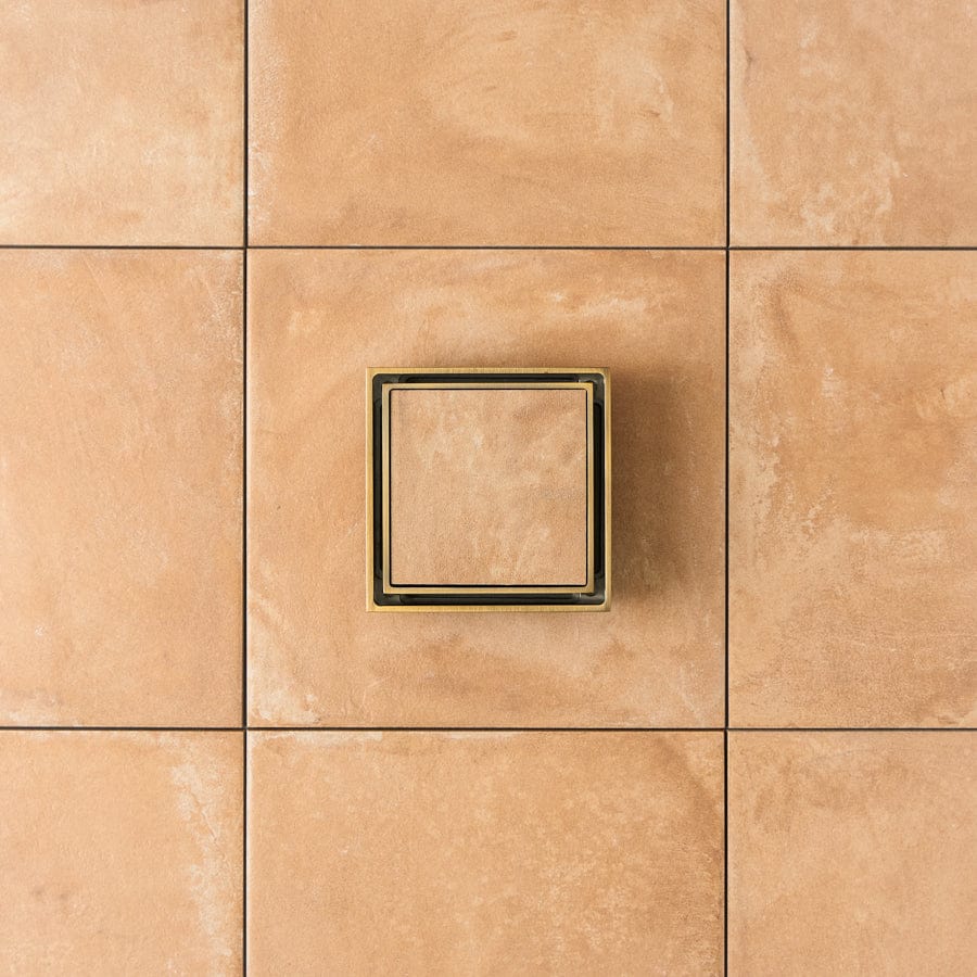 Antique Brass Tile Insert Floor Waste Drain - Perfect for Bathroom, Shower & Kitchen Renovations