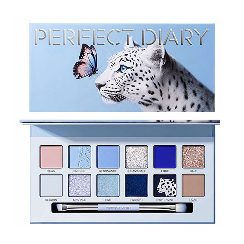 Perfect Diary Butterfly & Snow Leopard Eyeshadow Palette - 12 Highly Pigmented Matte & Shimmer Eyeshadows for Stunning Eye Makeup | Ideal for Party, Date Night & Special Occasions