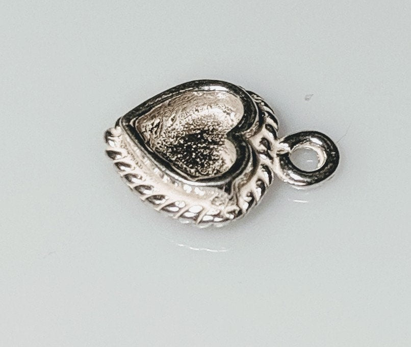 Solid Sterling Silver Small Inlay Heart Pendant - DIY Jewelry Making Kit for Silversmiths, Rough Casted Charm with Solder (565 001) - Perfect for Necklaces, Bracelets & Handcrafted Jewelry Designs
