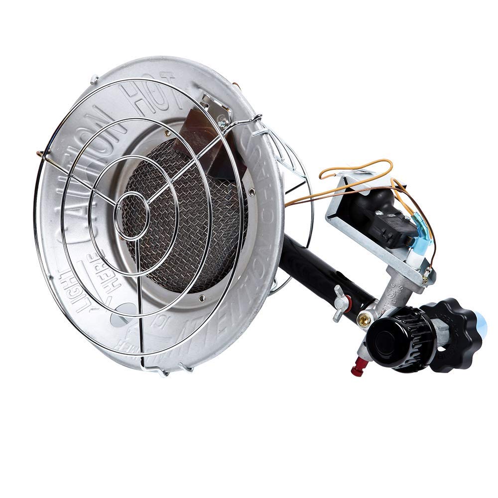 16,000 BTU Portable Propane Tank Top Heater - Silver & Black - Outdoor Patio, Garage, Workshop, and Camping Heating Solution