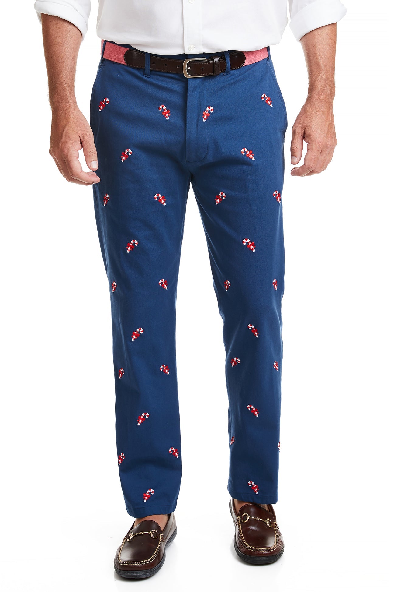 Harbor Pant Nantucket Navy with Candy Cane Stripes - Classic Casual Pants for Men | Perfect for Boating, Summer Outings & Relaxed Weekend Wear