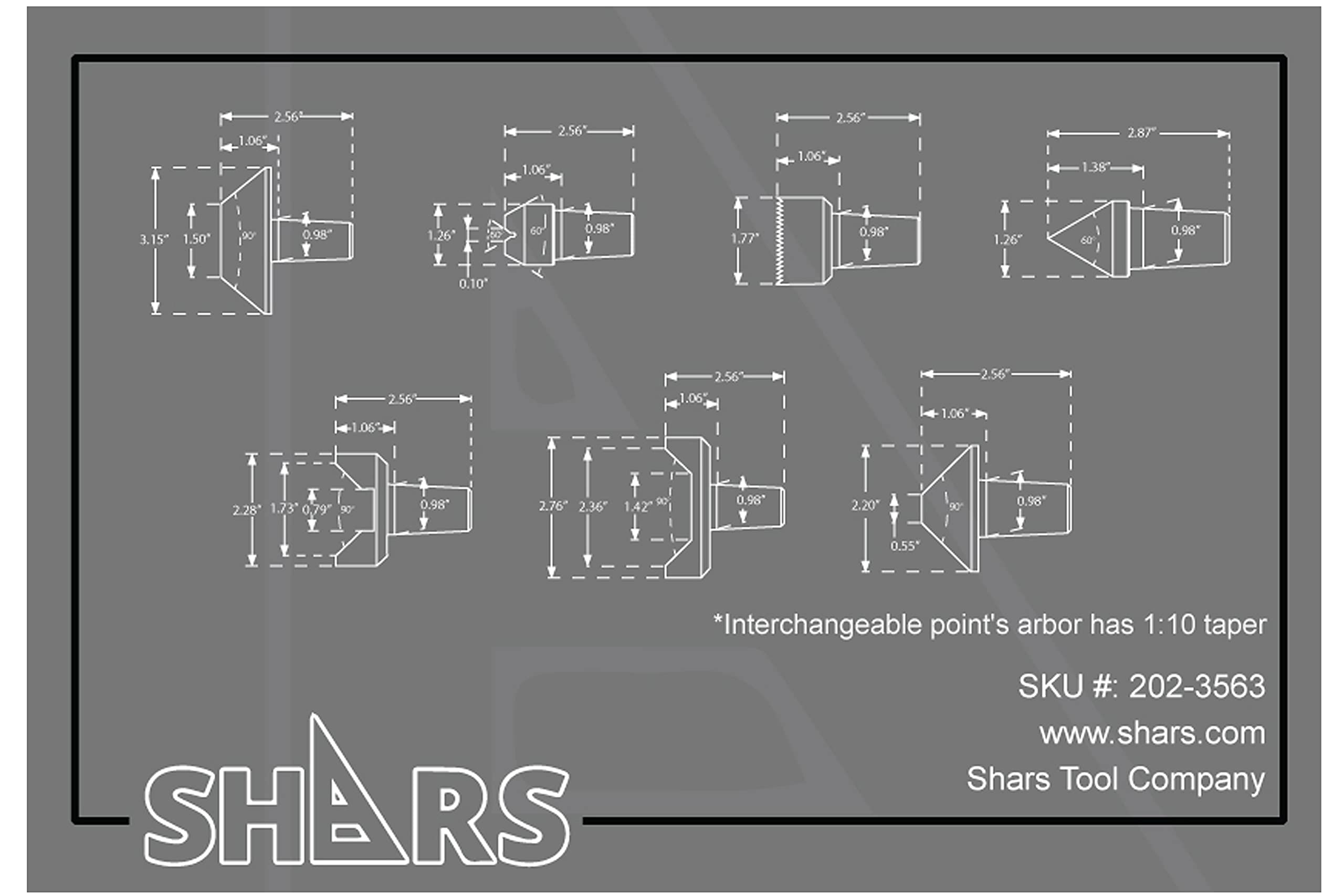Shars 5MT Live Center Set - High Performance Heavy Duty CNC Lathe Tool, Interchangeable Nose, 8-Piece Kit (202-3563 R) - Perfect for Metalworking, Turning, Milling & Precision Machining Operations