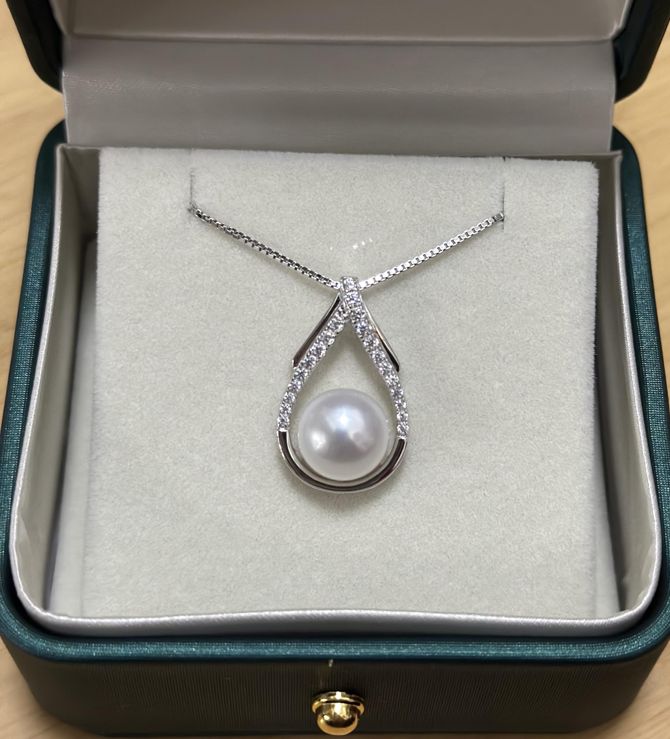 Tahitian Black Pearl Necklace for Women - 10-11mm Phoenix Pendant with 925 Sterling Silver 18