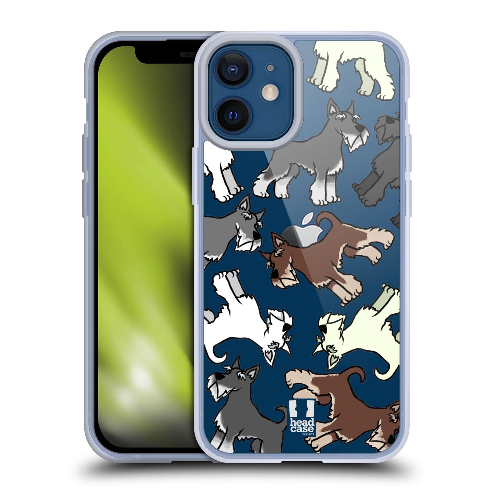 Head Case Designs Miniature Schnauzer Dog Breed Soft Gel Case for Apple iPhone 12 Mini - Cute Protective Phone Cover for Dog Lovers, Perfect for Everyday Use and Gift Giving