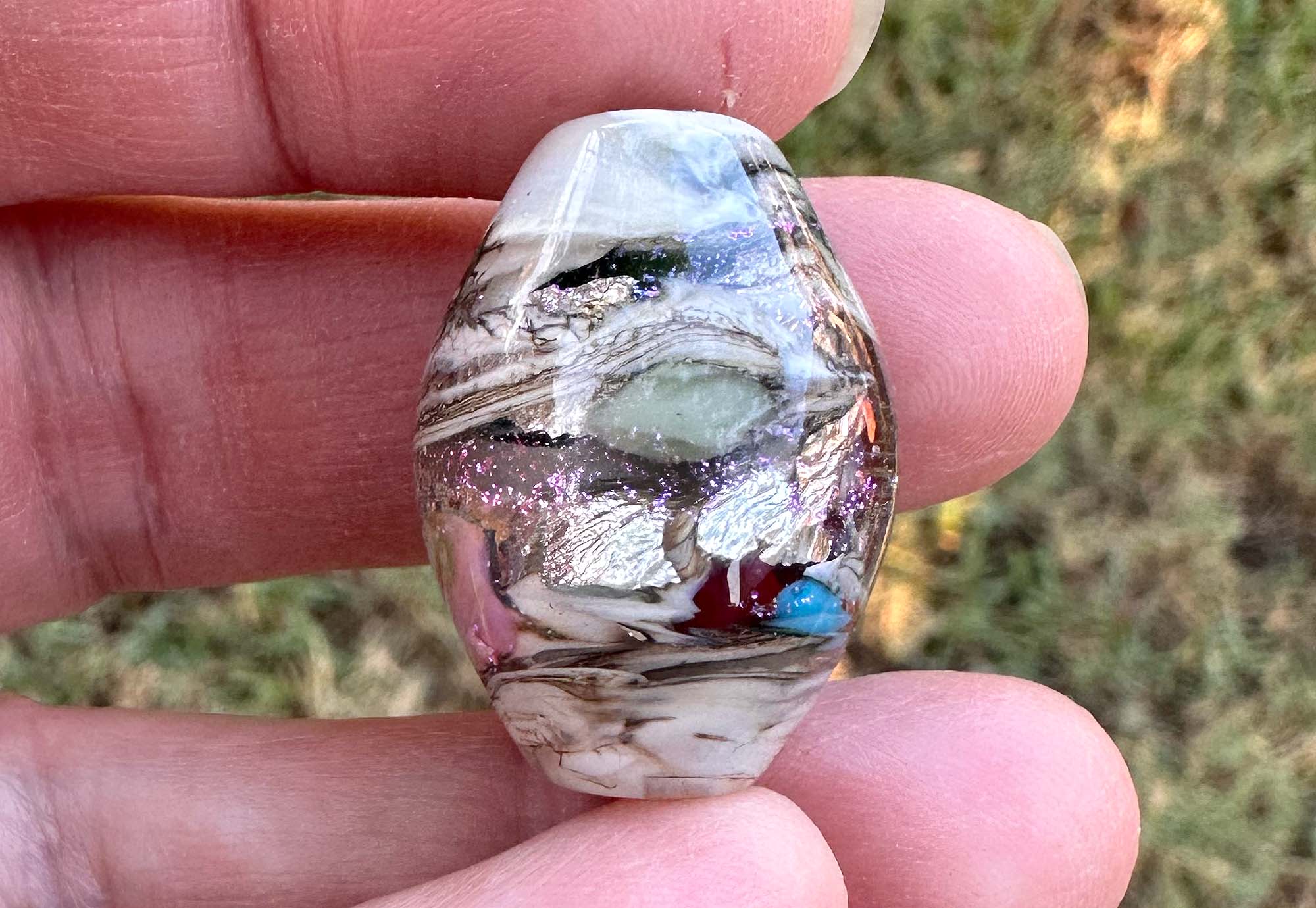 Handmade Ivory Organic Lampwork Glass Focal Bead for Jewelry Making - Perfect for Necklaces, Bracelets & DIY Craft Projects