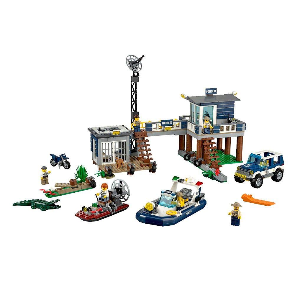 LEGO City 60069 Police Station Construction Set - Swamp Police Station Toy for Kids, Building Blocks for Creative Play - Perfect for Pretend Play and Role-Playing Scenarios