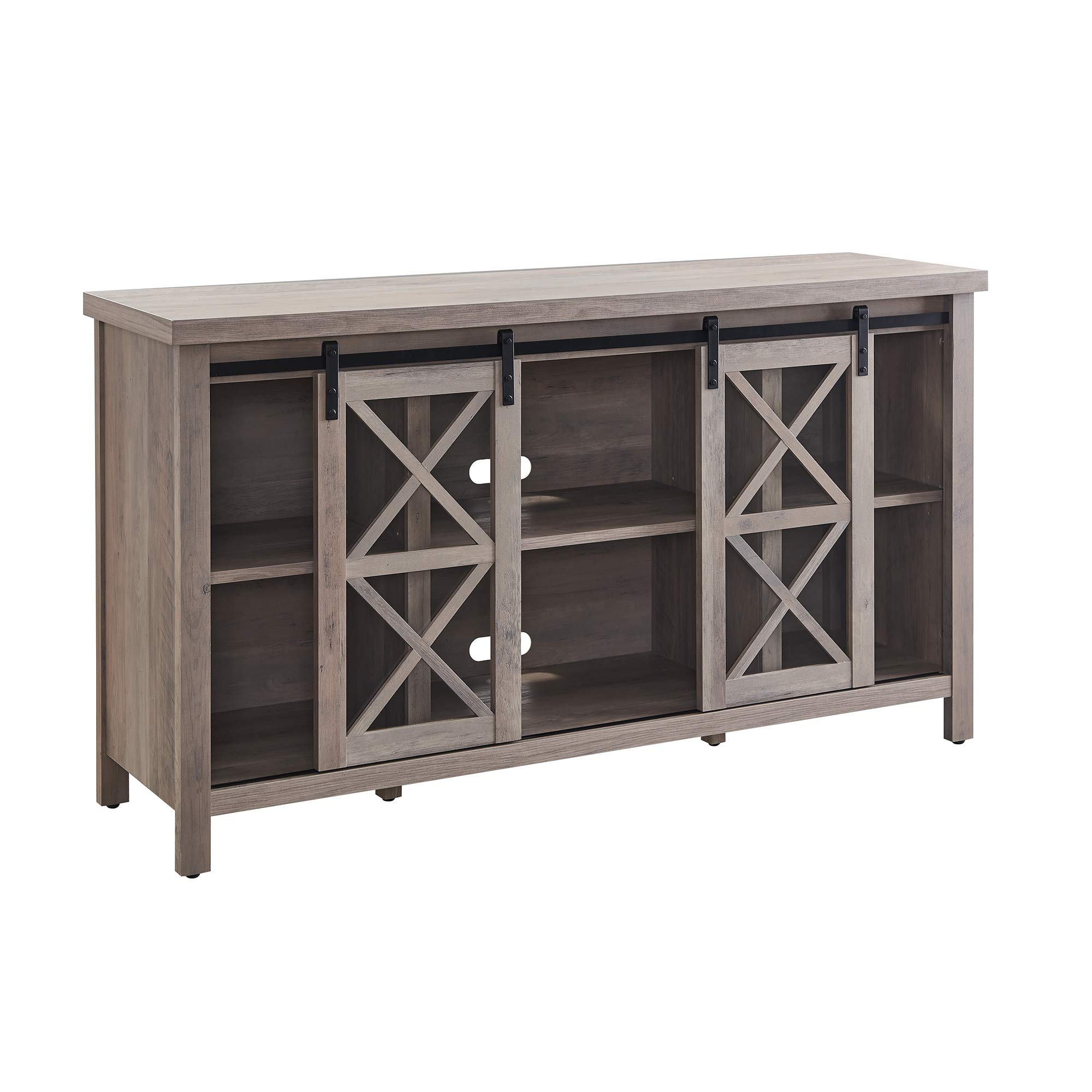 Modern Gray Oak Clementine Rectangular TV Stand for TVs up to 65