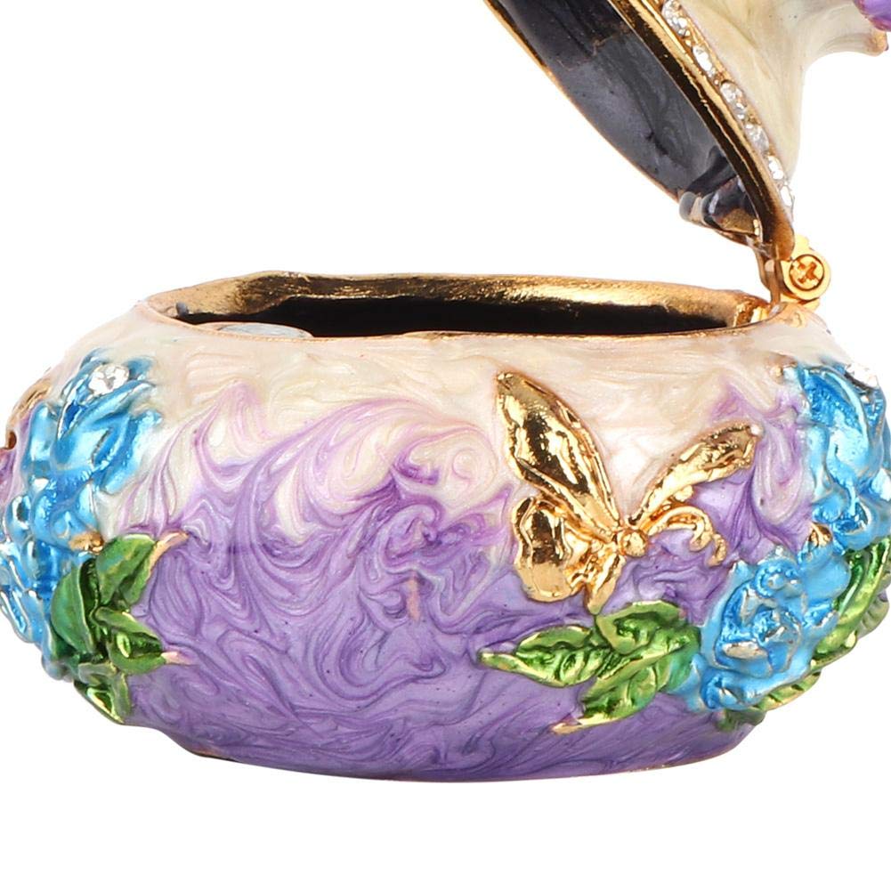 Handmade Metal Enamel Jewelry Box - Elegant Trinket Organizer for Home Decor & Gift Giving