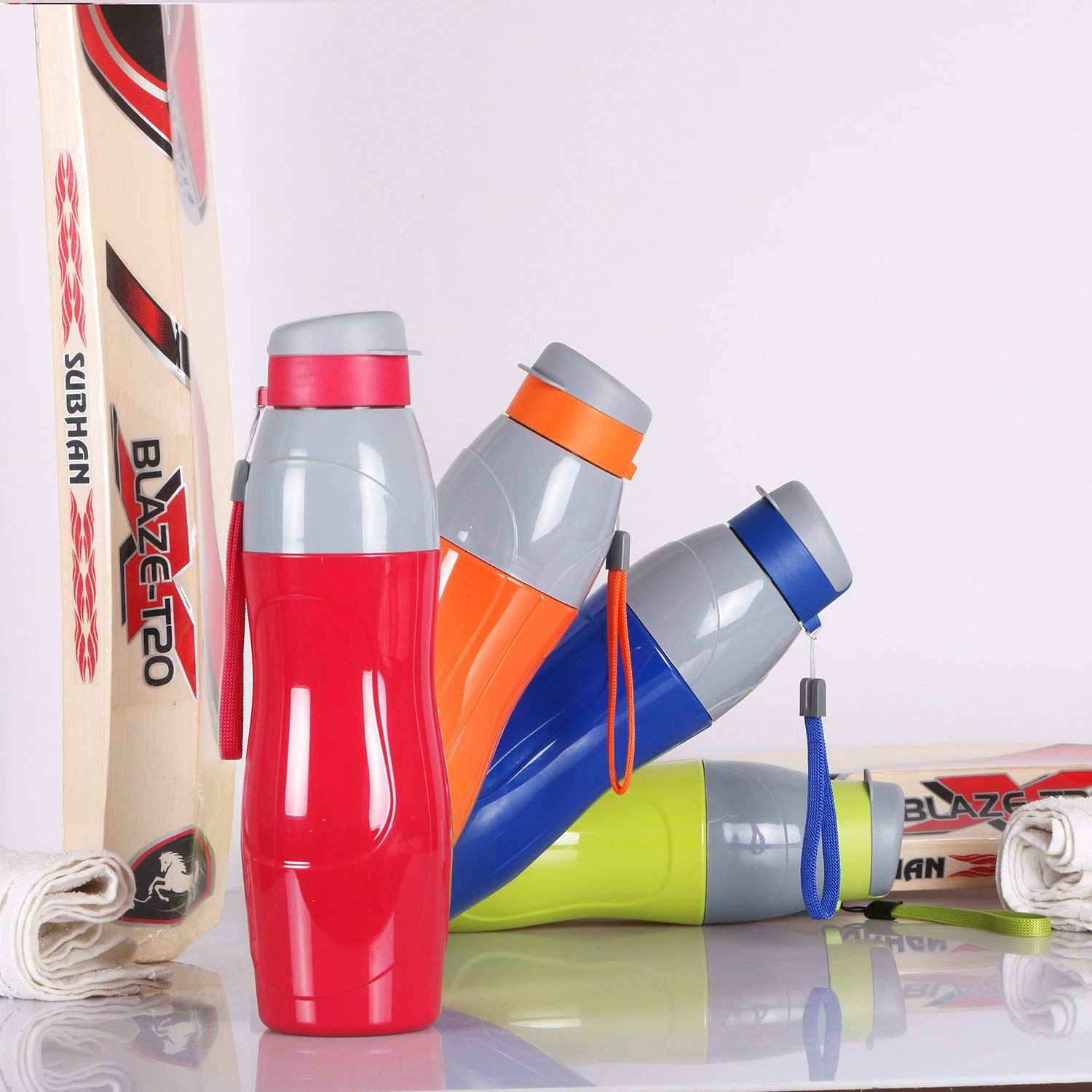 Premium BPA-Free Plastic Sports Water Bottle 900ml (30oz) - 2 Pack, Leak-Proof & Durable for Gym, Hiking, Running & Outdoor Activities - Multicolor