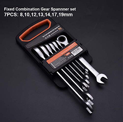 Edward Tools 7-Piece Metric Ratcheting Wrench Set - Forged Chrome Vanadium Steel (8mm-19mm) - 72-Tooth Ratchet Head - Perfect for Automotive Repair, Plumbing & DIY Projects