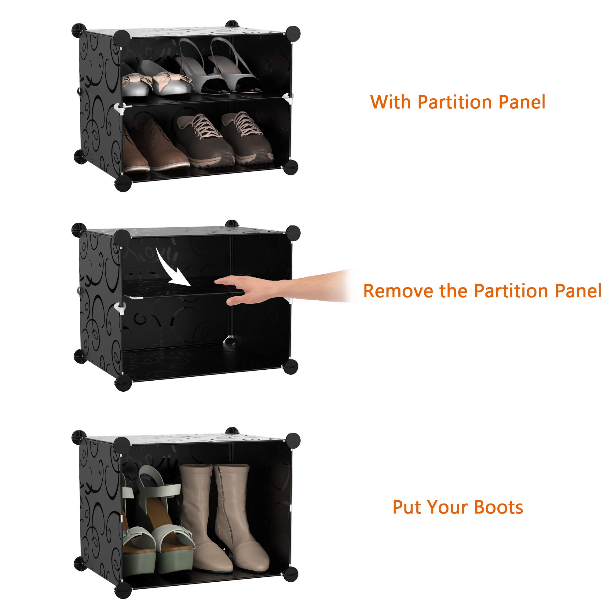 HOMIDEC 6-Tier Shoe Rack Organizer - 24 Pair Plastic Shoe Storage Cabinet for Closet, Hallway, Bedroom & Entryway - Space Saving Solution for Shoe Lovers & Home Organization