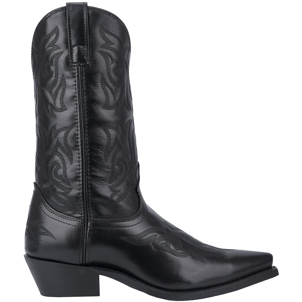 Laredo Men's Hawk Embroidered Snip Toe Casual Boots - Mid Calf Western Boots for Men, Black Cowboy Boots for Country Style & Outdoor Wear