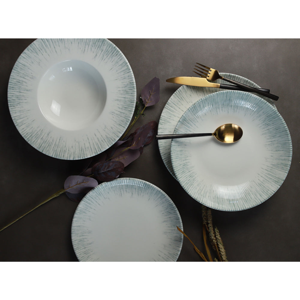 Bonna Iris 9.75 Inch Round Porcelain Deep Plate - Elegant Dinnerware for Gourmet Meals, Restaurants & Fine Dining | Durable & Stylish Serving Dish | IRSBLM25CK