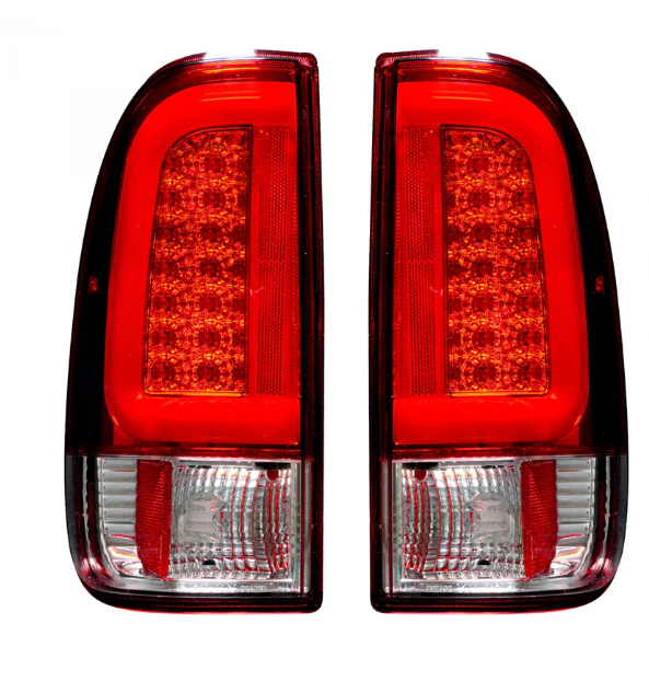 Ford Super Duty 99-07 F250HD/F250/F350/F450/F550 Red OLED Tail Lights - Upgrade for Enhanced Visibility & Style on Trucks