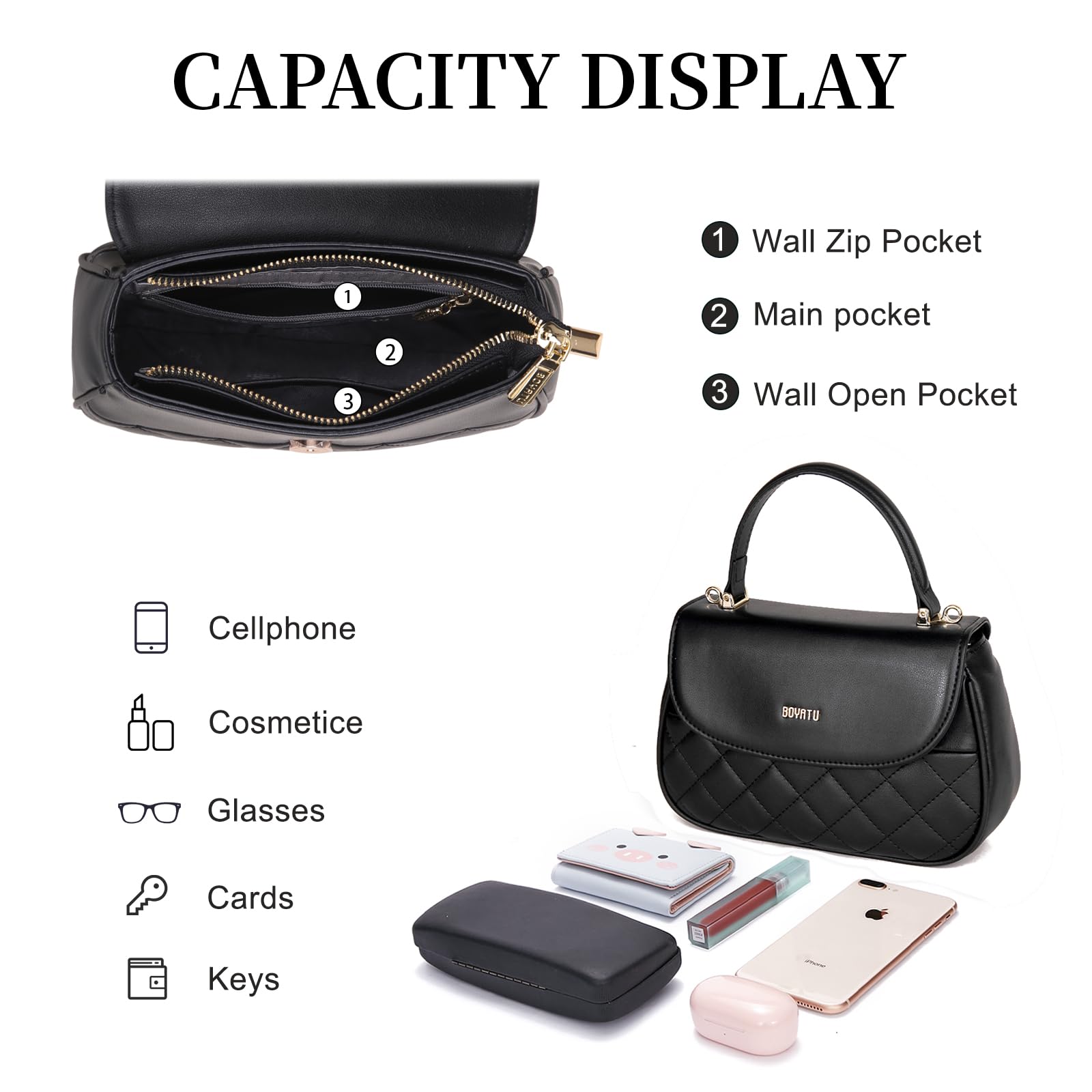 Genuine Leather Satchel Purse for Women - Quilted Shoulder Bag with Top Handle, Small Crossbody Purse for Dating, Travel & Everyday Use | Durable & Stylish Women's Handbag