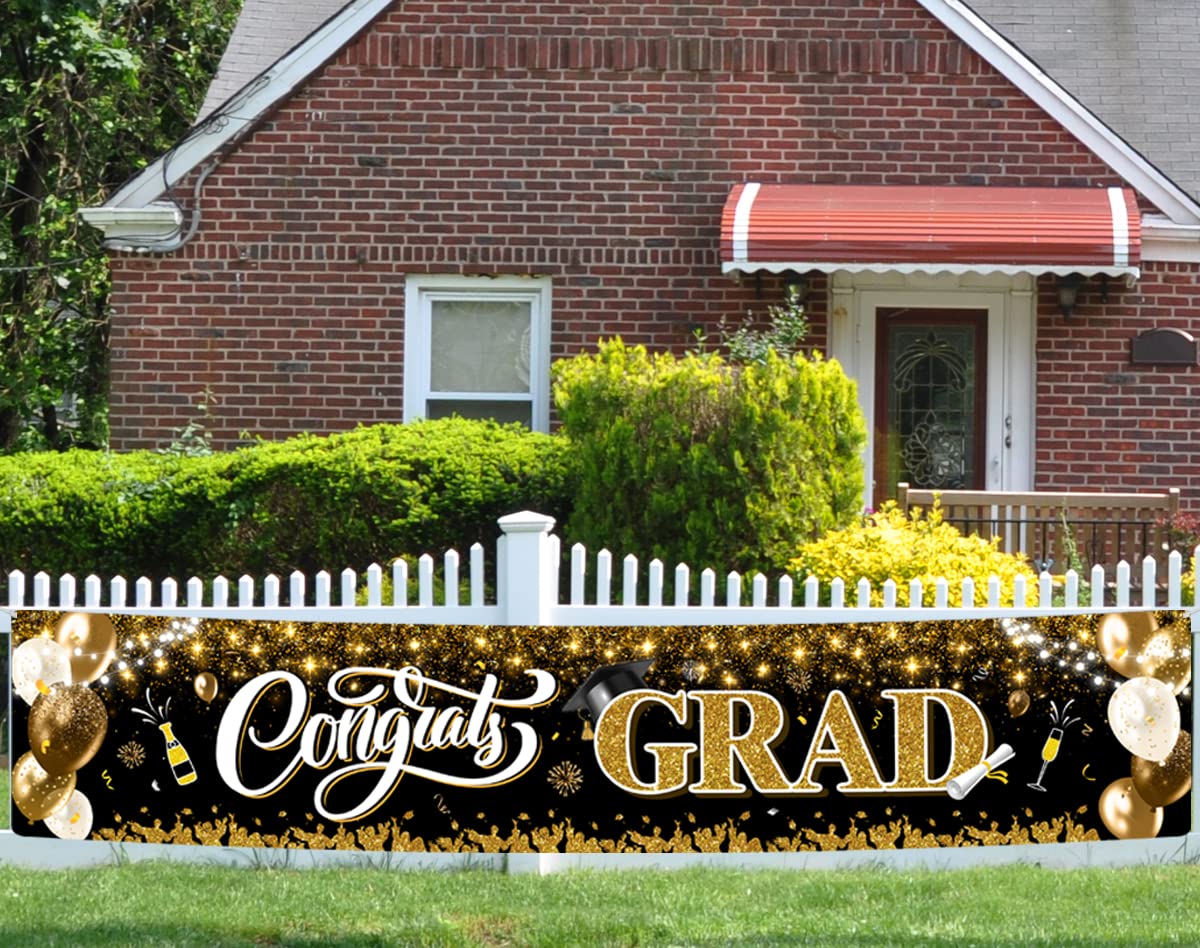 2025 Graduation Party Decorations - Congrats Grad Yard Sign Banner for Class of 2025 - Outdoor Lawn Decor for High School & College Graduation Celebrations