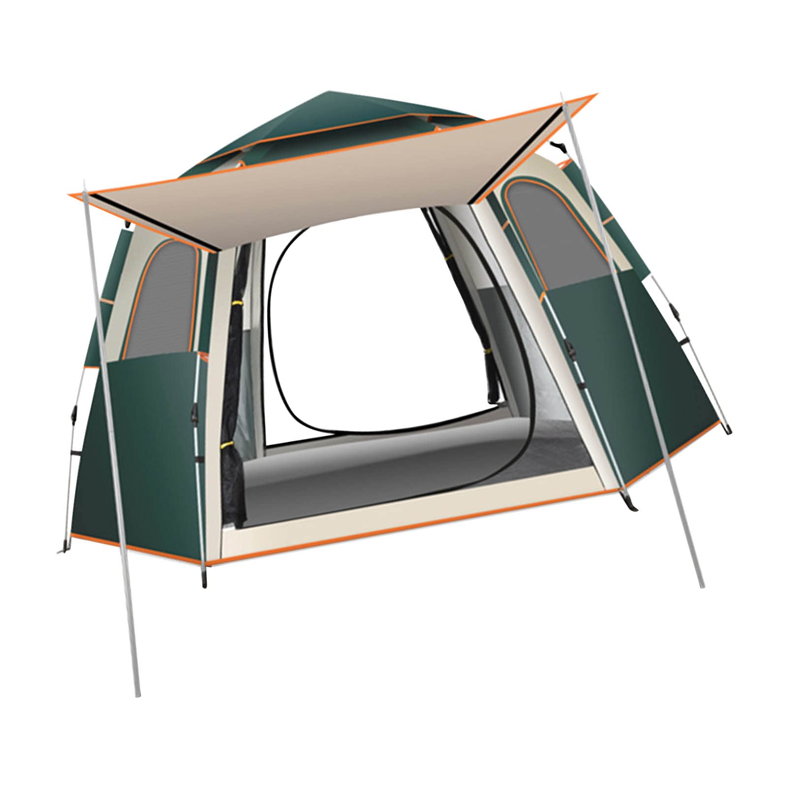 FOLOSAFENAR 4-Person Family Camping Tent - Automatic Pop-Up, Waterproof Oxford Fabric with Great Ventilation - Perfect for Hiking, Backpacking & Outdoor Adventures