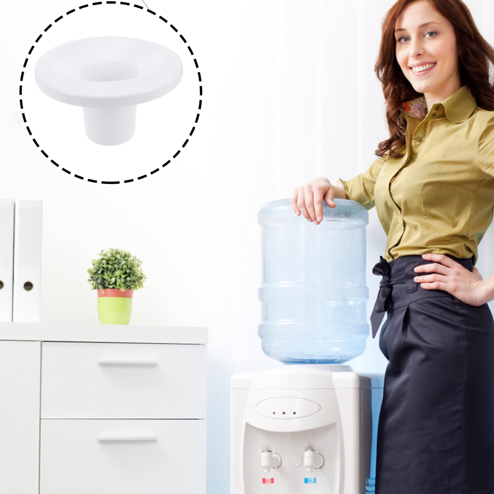 2Pcs Universal White PP Water Dispenser Pump Replacement Parts - Nozzle & Bucket Seat for Zero & Standard Water Dispensers - Perfect for Home, Office & Outdoor Use