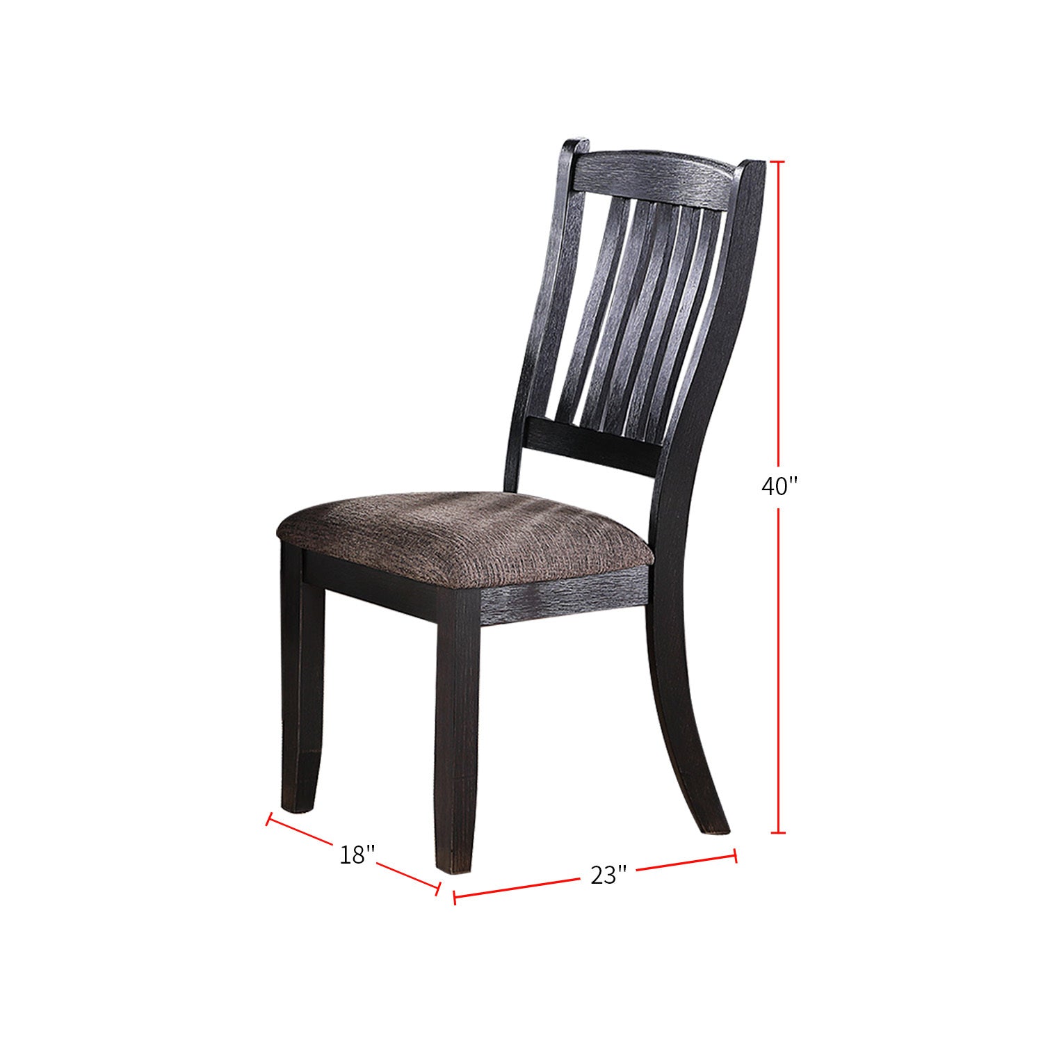 Dark Coffee Fabric Upholstered Side Chairs - Set of 2, Black - Modern Dining Room Chairs for Kitchen, Living Room, and Office
