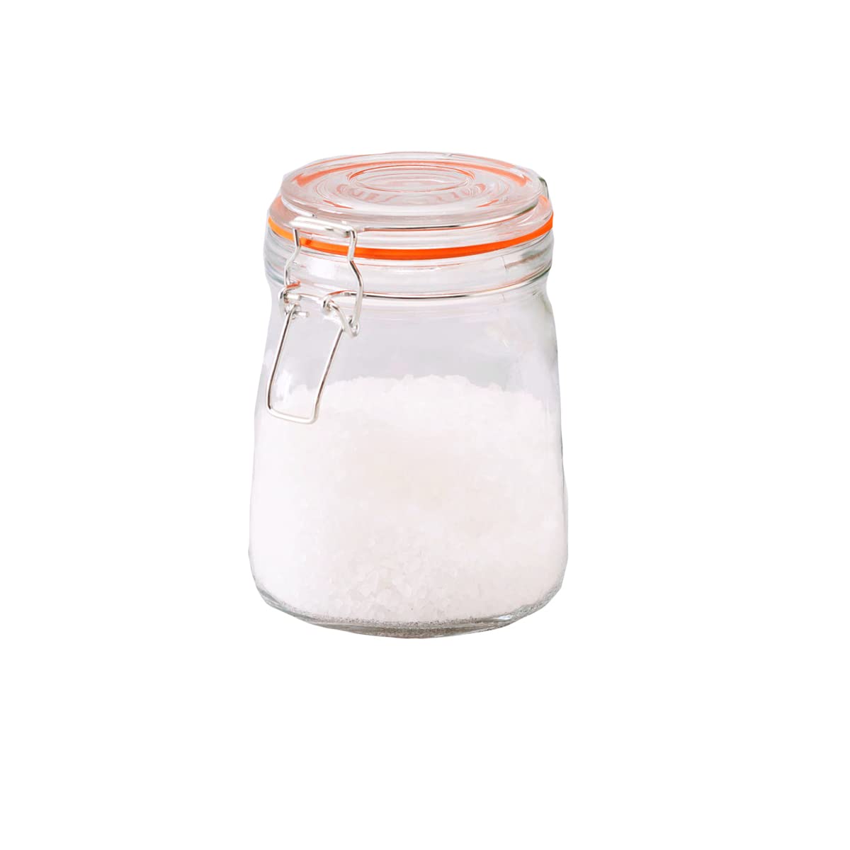 Home Basics Clear Mason Jar with Lid - 4 Cup Medium Size for Pickles, Sauces, Jelly, Condiments & Snacks | Perfect for Canning, Food Storage, DIY Crafts & Kitchen Organization