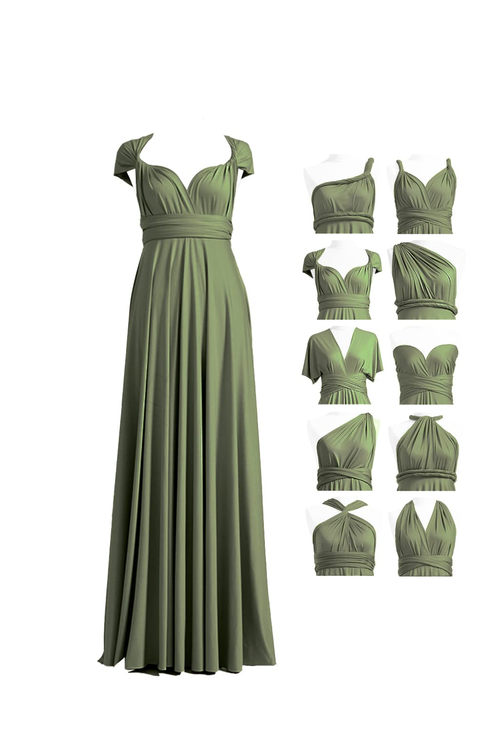 72 Styles Convertible Infinity Dress with Bandeau - Multi-Way Twist Wrap Bridesmaid Dress for Women, Plus Size Long Maxi Dress - Perfect for Weddings, Parties & Special Occasions