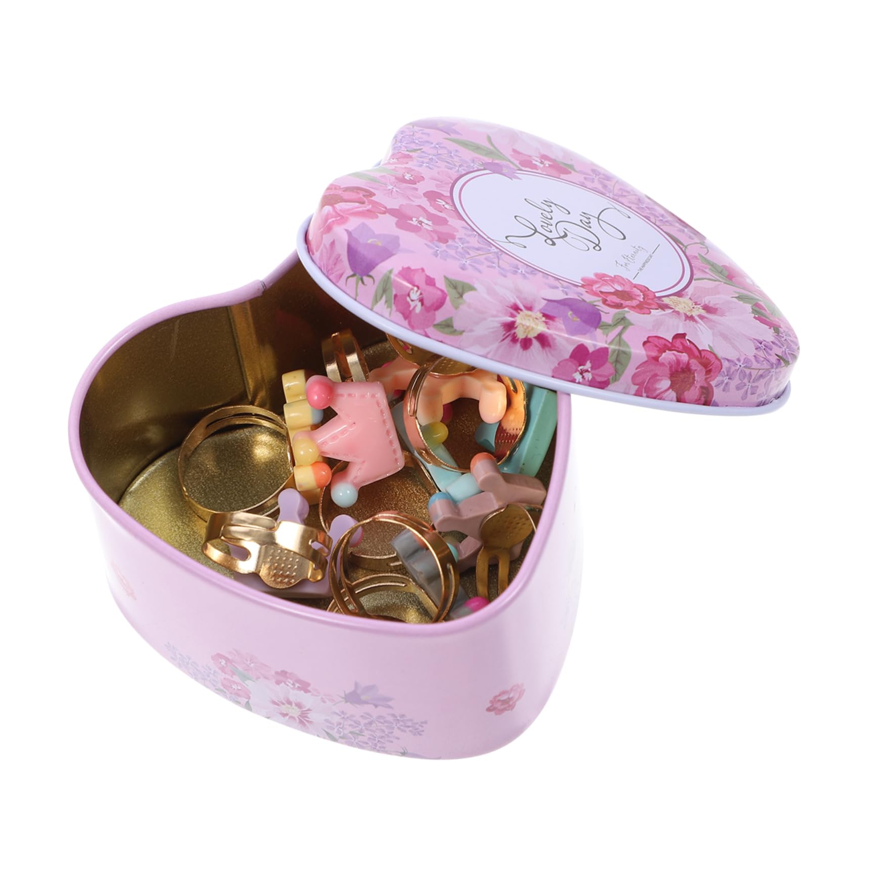 Vaguelly 10pcs Kids Pretend Play Rings Set - Cute Plated Dress Up Jewelry for Girls, Birthday Gift & Party Favors | Perfect for Role Play, Tea Parties, Princess Dress Up & Pretend Play Accessories