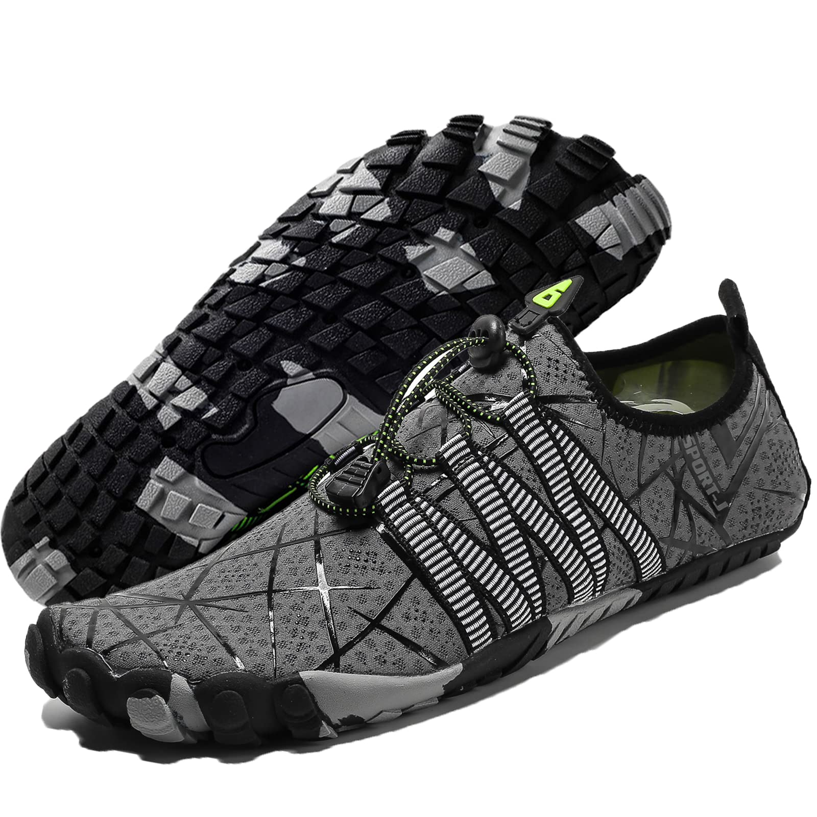 **Men's & Women's Quick-Dry Water Shoes for Beach, Pool, Swimming, Boating, Fishing & Diving - Barefoot Aqua Shoes for Yoga & Water Aerobics**