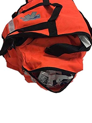 Dealmed First Responder Medical Trauma Bag - Fully Stocked EMT First Aid Kit with Essential Supplies | Portable Orange Emergency Bag for First Responders, EMTs, and Outdoor Adventures