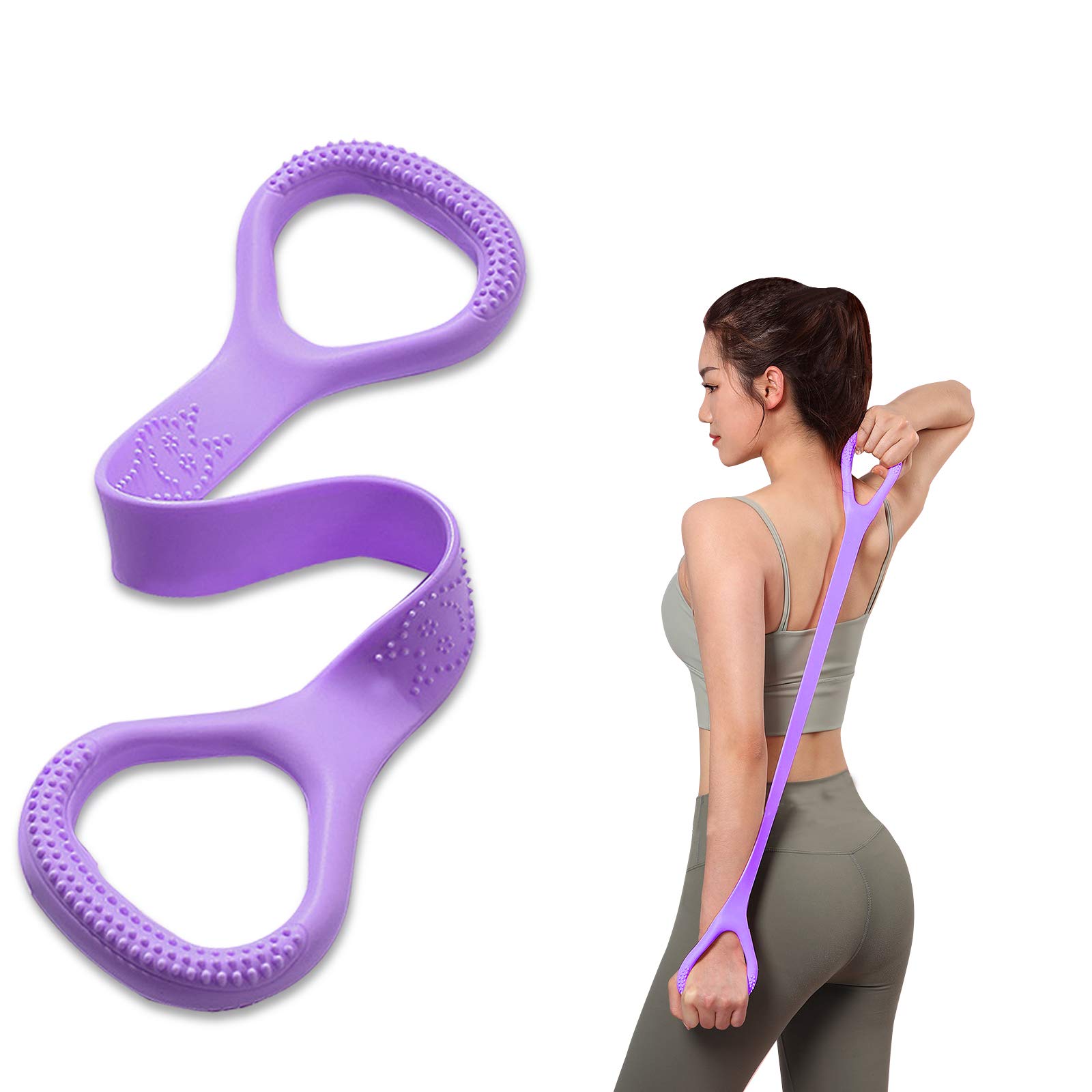 Figure 8 Fitness Resistance Band for Arm & Back Training - Elastic Exercise Bands for Pure Barre, Yoga, Pilates, Stretching & Physical Therapy | Home Gym & Workout Equipment for Shoulder, Chest & Arm Strength