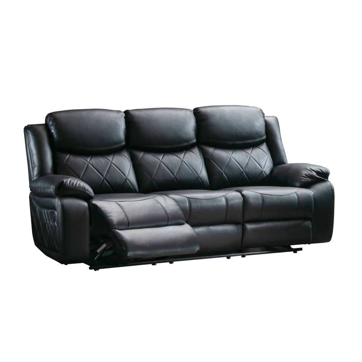 Bartholomew Black Reclining Sofa Set - Modern Comfortable Recliner Sectional for Living Room | Perfect for Movie Nights, Family Gatherings & Relaxation