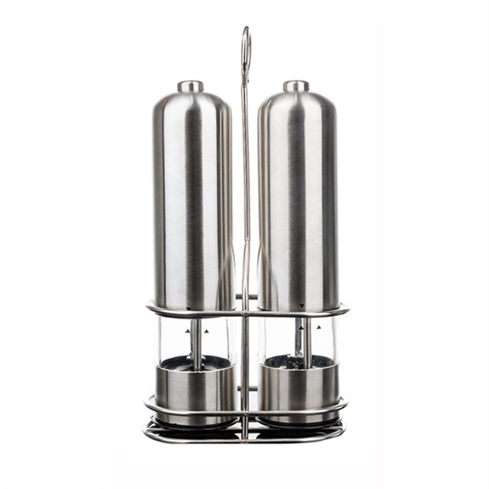 Premium Stainless Steel Electric Salt and Pepper Grinder Set - Adjustable Coarseness, One-Hand Operation for Effortless Seasoning - Perfect for Kitchen, Dining Table, and Outdoor BBQ - 2-Piece Spice Mill Set (Color: D)