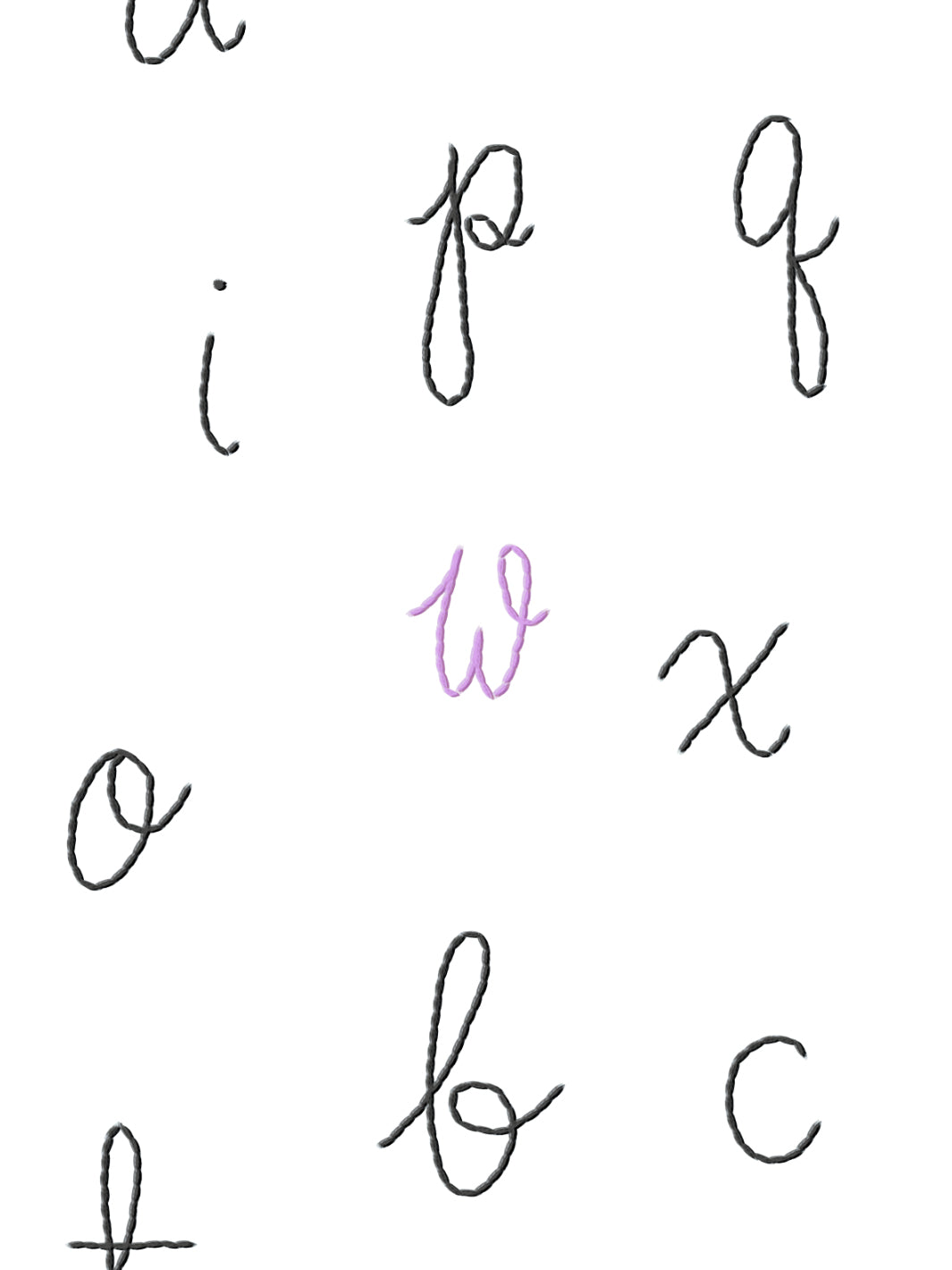 LF Alphabet Wallpaper - Black with Lilac Accent Letters | Modern Nursery Decor, Kids Room Wallpaper, Playroom Accent Wall