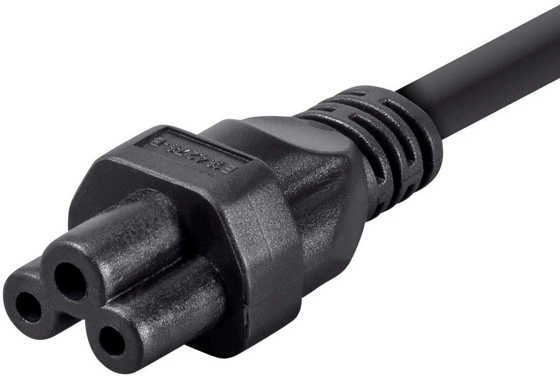 Monoprice 3ft 18AWG Grounded AC Power Cord - 10A NEMA 5-15P to IEC 320 C5 Connector - Perfect for Laptops, Monitors & Home Office Electronics
