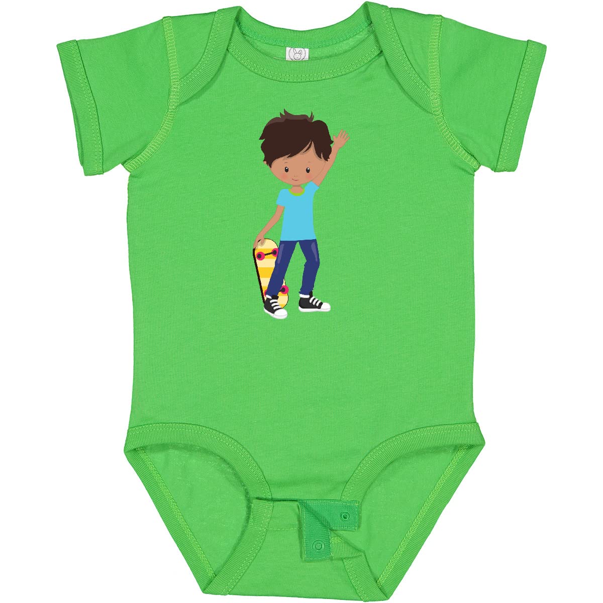 Inktastic Skateboard Latino Boy Cute Baby Bodysuit - Soft Cotton Onesie for Skateboarding Enthusiasts, Perfect for Playdates & Outdoor Adventures