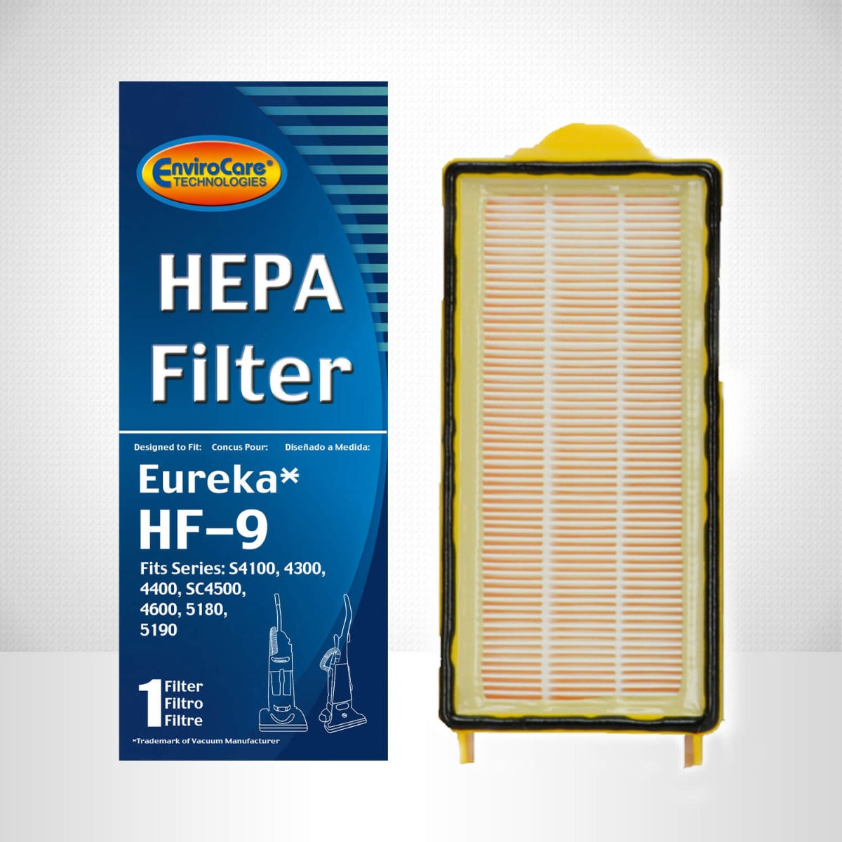 EnviroCare Eureka HF 9 HEPA Vacuum Filter Replacement - High Efficiency Air Purifier for Allergies & Dust - Compatible with Eureka Vacuums - Perfect for Home Cleaning & Pet Hair Removal
