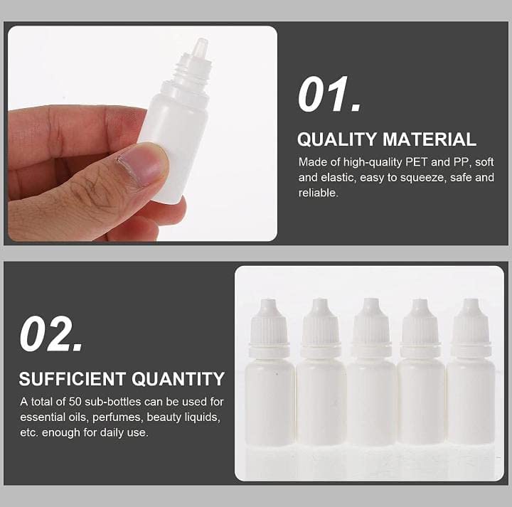 10ml Milky Empty Eye/Ear Drop Bottles - Pack of 72 | Refillable Plastic Dropper Bottles for Essential Oils, Medications & DIY Beauty Products | Perfect for Travel, Home & Professional Use