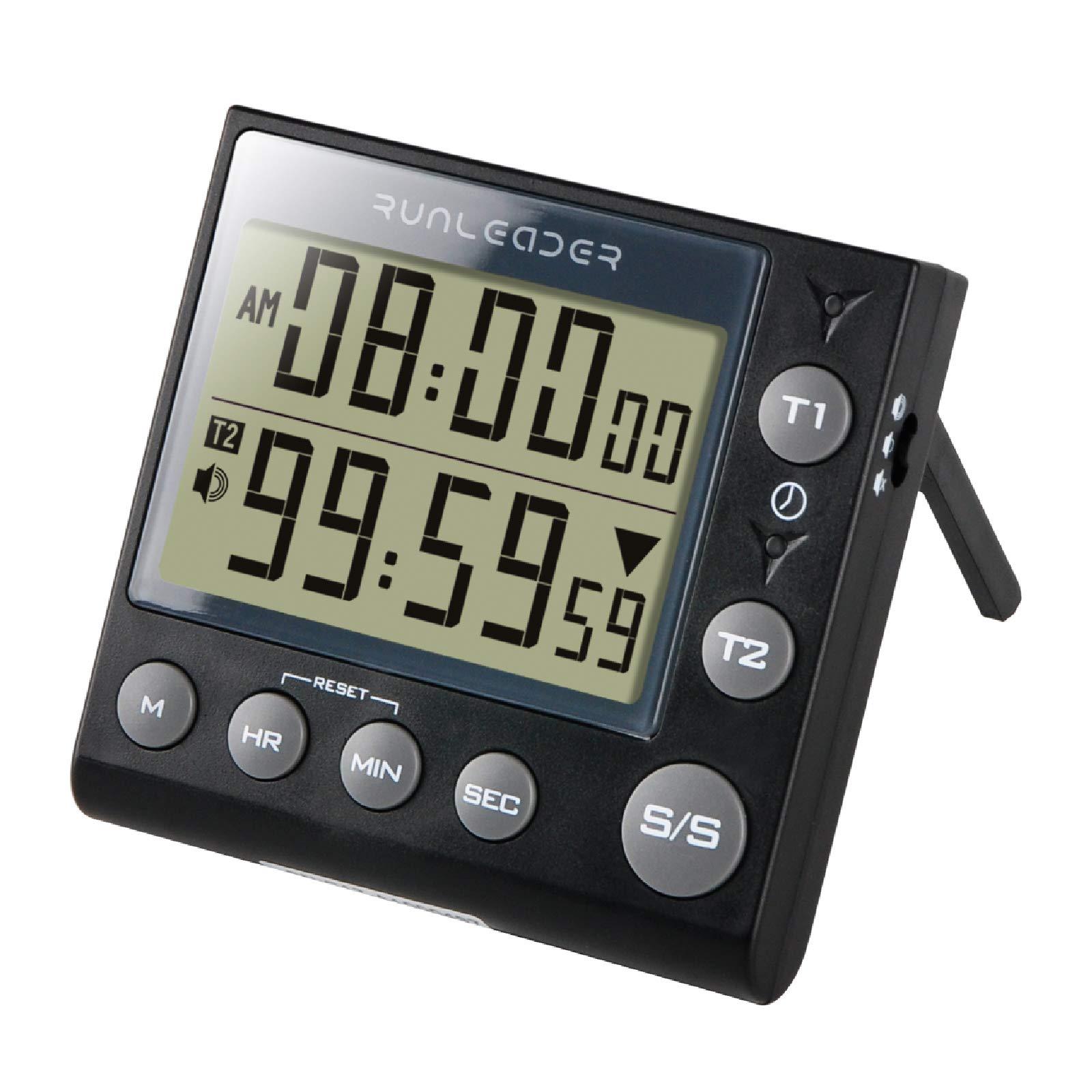 Runleader Digital Dual Kitchen Timer - Magnetic Count Down/Up Timer with Loud Alarm for Baking, Cooking & Labs | Independent Buttons, Battery Not Included