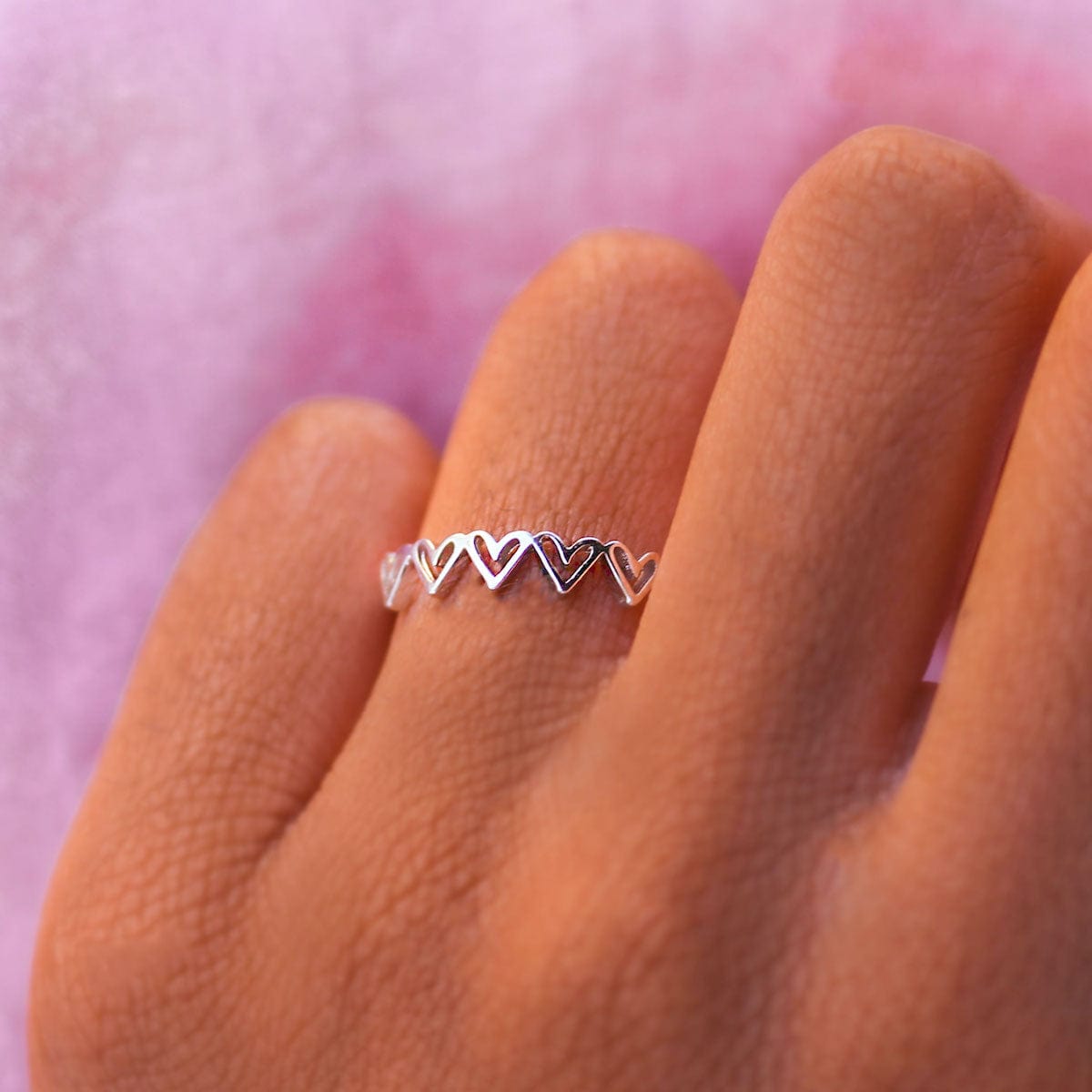 Five Hearts Ring - Elegant Stackable Rings for Women, Perfect for Valentine's Day Gifts & Anniversary Jewelry | Ideal for Romantic Dates, Proposals, and Special Occasions