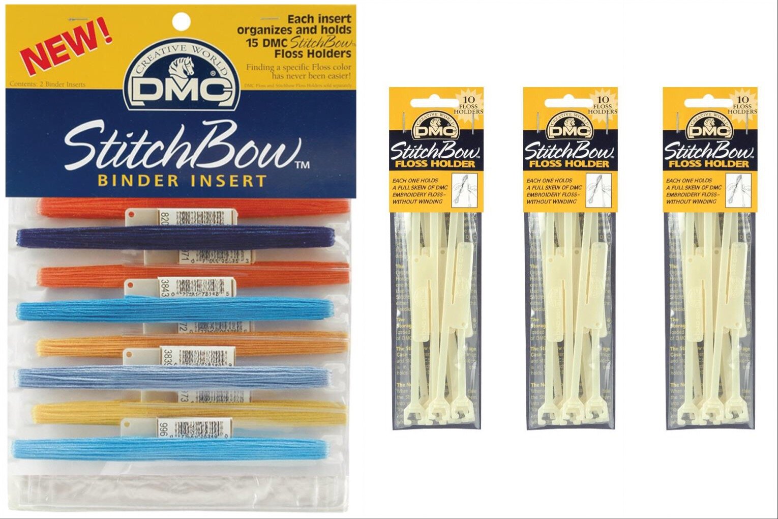 Dental Floss Holder & Binder Insert Set - 30 Floss Holders with Organizer for Cross Stitch & Embroidery Thread Storage | Perfect for Crafting, Sewing & Needlework Projects